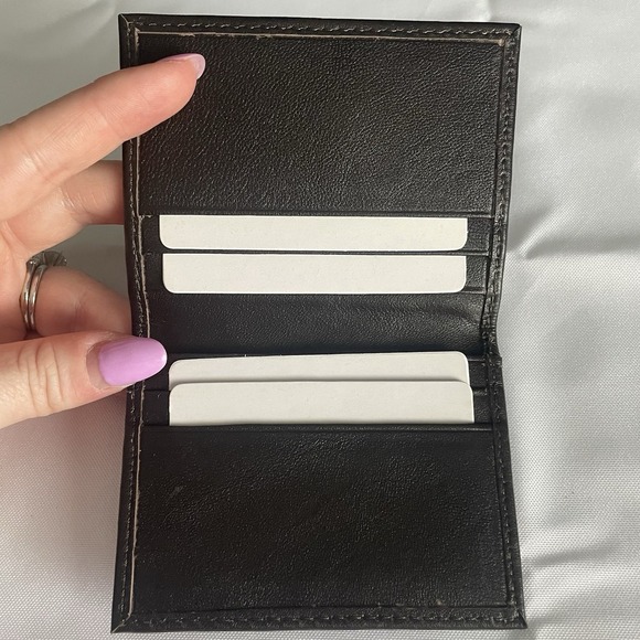 Gold Coast Men's Dark Brown Leather Slim Wallet/Card Holder Bifold - Picture 3 of 6